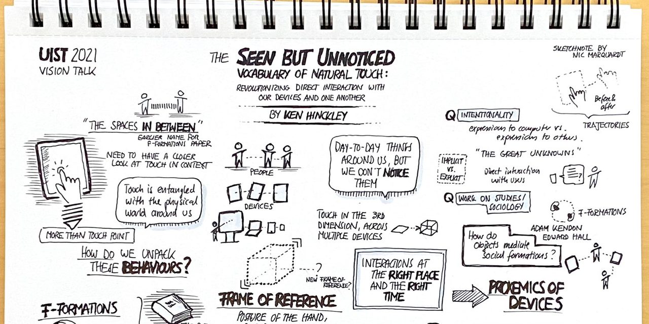 Ken Hinckley · 2021: The Seen but Unnoticed Vocabulary of Natural Touch (UIST 2021 Vision Talk)